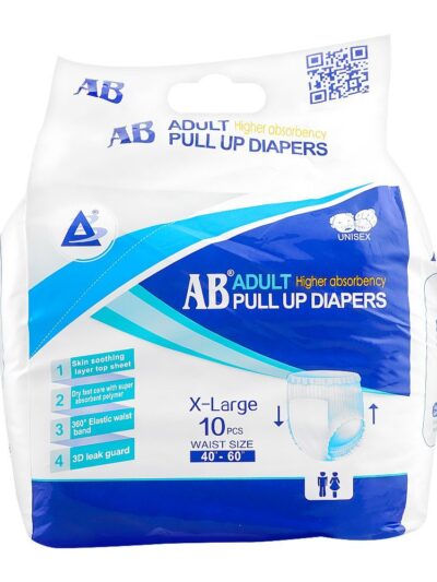 AB Adult Pull-Up Diaper, 40 Inches - 60 Inches, X-Large, 10-Pack